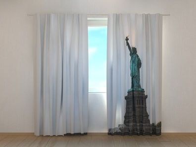 Fotogardine Freiheitsstatue, Vorhang bedruckt, Fotovorhang mit Foto, nach Maß