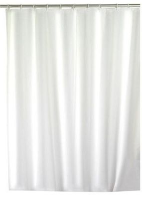 WENKO, Duschvorhang Uni Weiß - hochwertiges Textilgewebe