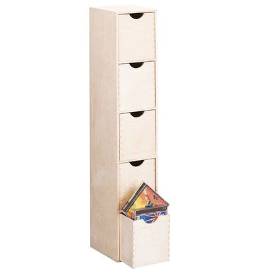 Behälter für Kleinigkeiten, 5 Schubladen, Holz, 86x21x18 cm, ZELLER