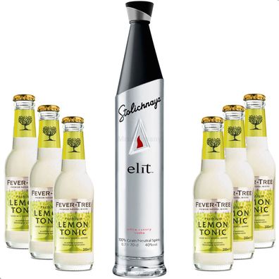 Vodka Lemon Set - Stolichnaya Elit Vodka 0,7l 700ml (40% Vol) + 6x Fever Tree L