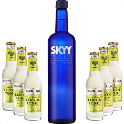 Vodka Lemon Set - Skyy Vodka 0,7l 700ml (40% Vol) + 6x Fever Tree Lemon Tonic 2