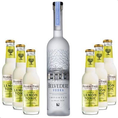 Vodka Lemon Set - Belvedere Vodka 0,7l 700ml (40% Vol) + 6x Fever Tree Lemon To