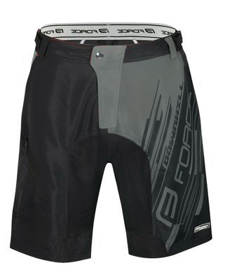 FORCE Downhill MTB Shorts, herausnehmbare Innenhose mit Gelpolsterung /9003255 @