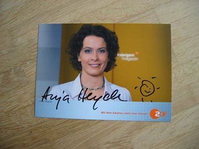 ZDF Fernsehmoderatorin Anja Heyde - handsigniertes Autogramm!!!