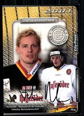 Fabian Brönnström Nationalmannschaft AK 2001 Original Signiert Eishockey + A 60695