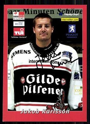 Jakob Karlsson Hannover Scorpions 2000-01 TOP AK Orig. Sign. Eishockey + A 60763
