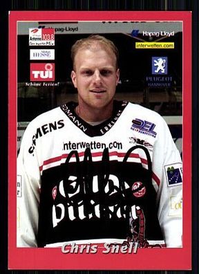 Chris Snell Hannover Scorpions 2000-01 TOP Original Signiert Eishockey + A 60777