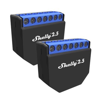 Shelly 2.5 Dual-Schaltaktor mit Leistungsmessung - 2er SET