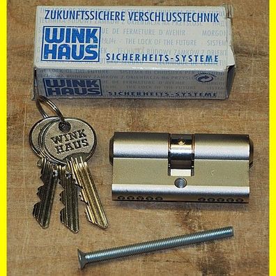 Winkhaus Profilzylinder 30 / 30 mm mit 3 Schlüssel - Neu !