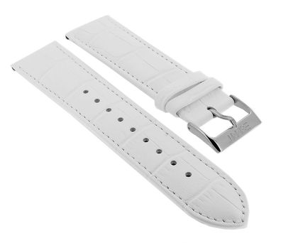 Esprit Uhrenarmband 22mm | Leder weiß mit Naht für ES103822001 103822