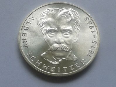 5 Mark 1975 G Deutschland Albert Schweitzer Silber vz