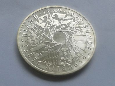 10 Mark 1989 BRD 40 Jahre Bundesrepublik Deutschland 15,5g 625er Silber