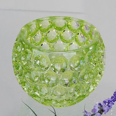 Formano Deko Windlicht Teelicht Mosaik Dots grün Glas Punkte