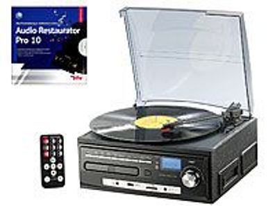 auvisio Kompakt-Stereoanlage MHX-550. LP für Schallplatte, CD, MC, MP3