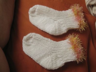 1Paar Socken handgestrickt aus Rellana Polyacryl Gr 18