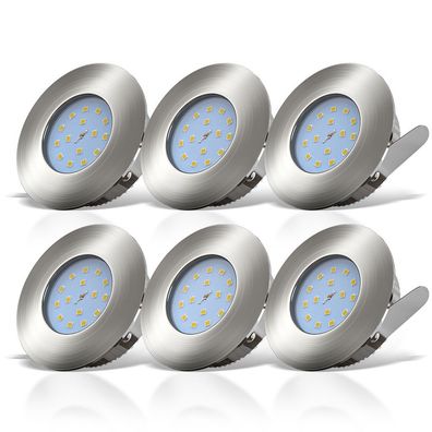3-6 LED Einbau-Strahler Spots ultra-flach Badzimmer IP44 230V Einbauleuchten GU10 SET