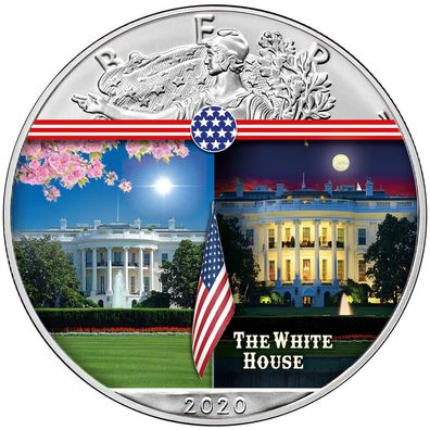 American Silber Eagle Wahrzeichen 2020 White House Farbe 1 oz 999 Silber (7)