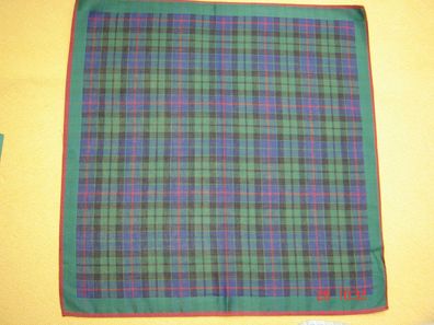 Taschentuch Karo dunkelgrün mit blau und rot Trachten Einstecktuch Baumwolle 30cm