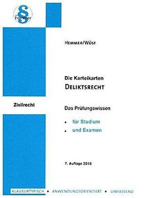 Deliktsrecht: Karten (Karteikarten - Zivilrecht), Karl-Edmund Hemmer, Achim ...