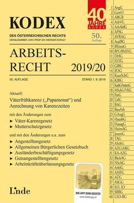 KODEX Arbeitsrecht 2019/20 (Kodex des ?sterreichischen Rechts), Edda Stech, ...
