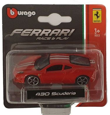 Bburago Ferrari Race & Play Modellauto 430 Scuderia 1:64 Spielzeugauto