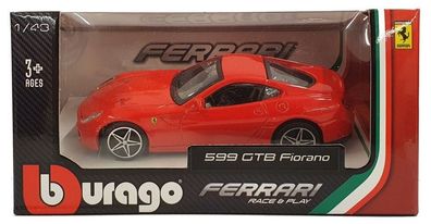 Bburago Ferrari Race & Play Modellauto 599 GTB Fiorano 1:43 Spielzeugauto