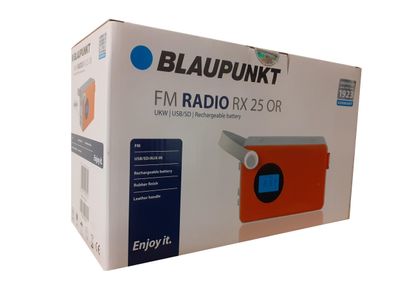 Blaupunkt Akku Radio RX25 orange UKW MP3 SD AUX tragbar Lautsprecher Küchenradio