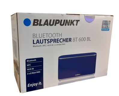Blaupunkt BT600 blau Akku Bluetooth Lautsprecher NFC Powerbank Musikbox Soundbox