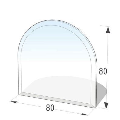 Kamin Glasplatte 8 mm Zunge 5 mit Facette, Unterlegplatte aus Sicherheitsglas