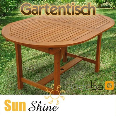 Gartentisch, Esstisch aus Holz, oval ausziehbar, Serie Sun Shine - indoba®