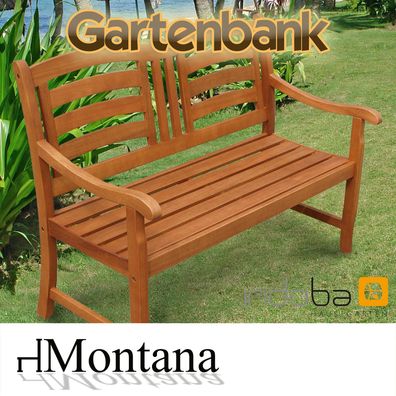 Gartenbank 2-Sitzer aus Holz mit geschwungener Lehne, Serie Montana von indoba®