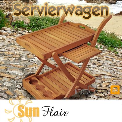 Servierwagen, Teewagen für den Garten aus Holz, Serie Sun Flair von indoba®