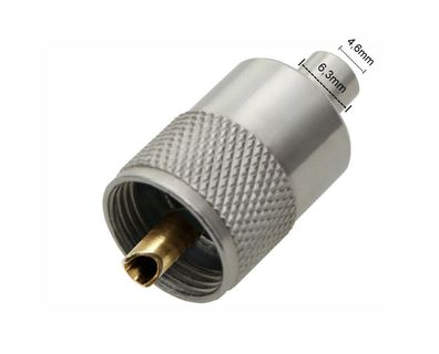 2 x PL 259 UHF-Stecker für Koaxialkabel 4,6 x 6,3mm