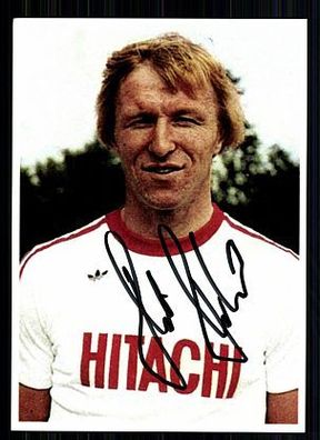 Horst Hrubesch Hamburger SV 70er Jahre Autogrammkarte Original Sign