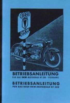 Betriebsanleitung DKW Motorrad, RT 200, RT 250 mit Seitenwagen 4 Gang Getriebe