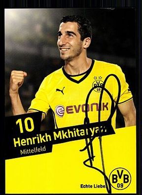 Henrikh Mkhitaryan Borussia Dortmund 2013-14 Autogrammkarte + A 60958
