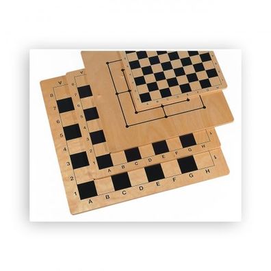 Schach und Mühlebrett - Birke - bedruckt - Feldgröße 35 mm