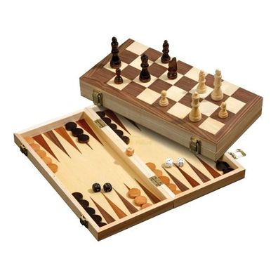 Schach-Backgammon-Dame-Set - Feld 40 mm