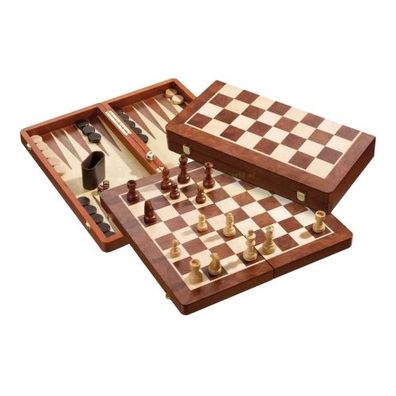 Schach-Backgammon-Dame-Set - Feld 50 mm