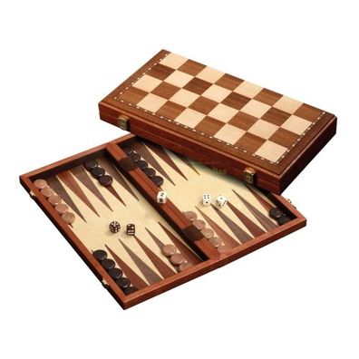 Schach-Backgammon-Dame-Set - magnetisch - Feld 43 mm