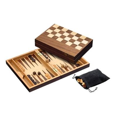 Schach-Backgammon-Set - mit Magnetverschluss - Feld 32 mm