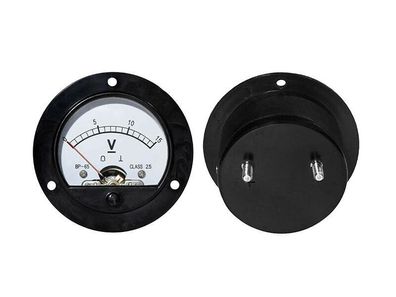 0 - 15 V DC Analog Voltmeter Rund - CLASS 2,5