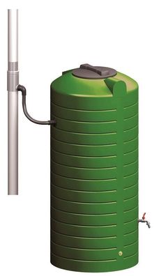 Wisy Regentonne Stabilix + Regenwasser-Set 500 Liter grün und grau, Regenfass,