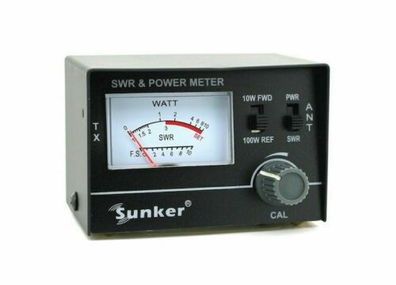 SUNKER SWR 430 SWR / WATT Meter 1,5 - 150 MHz / 0-10W / 0-100W