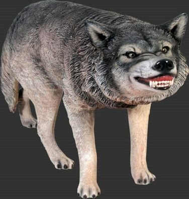 XXL Premium Wolf 130cm lebensgross Garten Deko Figur inkl. Spedition