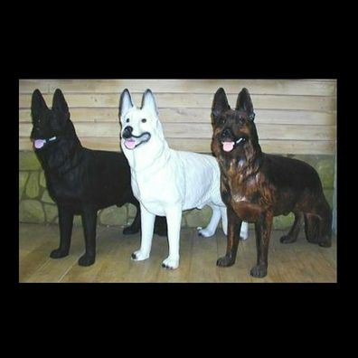XL Premium Schäferhund in lebensgross steht 95cm Hund Garten Deko Figur NEU WoW!