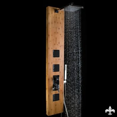Bambus Premium Duschpaneel 150 Multifunktion Regendusche Handbrause Duschsäule