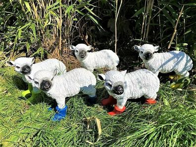 XL Lustiges Schaf in Gummistiefel 30cm Farbauswahl! Premium Garten Deko Figur