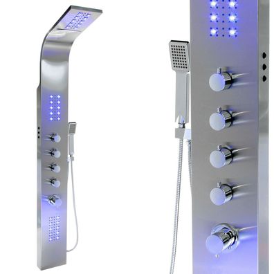 LED Edelstahl Premium 165 Duschpaneel Multi Funktion Regen Wasserfall Duschsäule