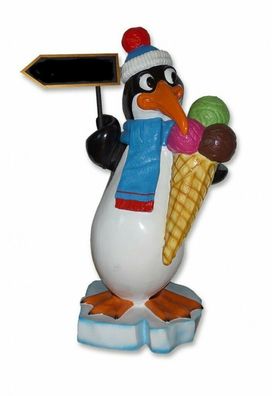XXL Pinguin Eistüte Eis Figur 150 Deko Werbefigur Gastro Werbung Werbeaufsteller